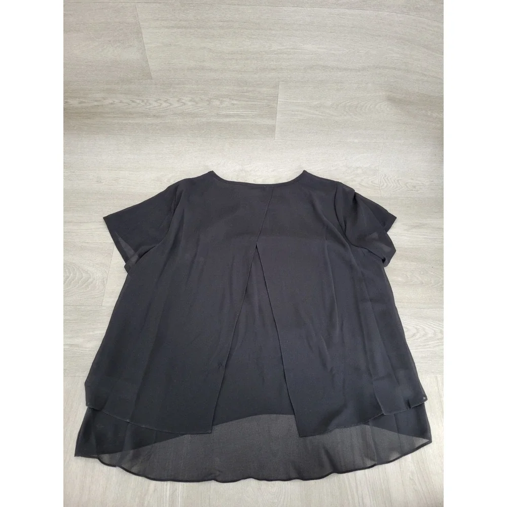 Michael Kors Women's Black Short Sleeve Top Solid Color NWT Size 2X Plus